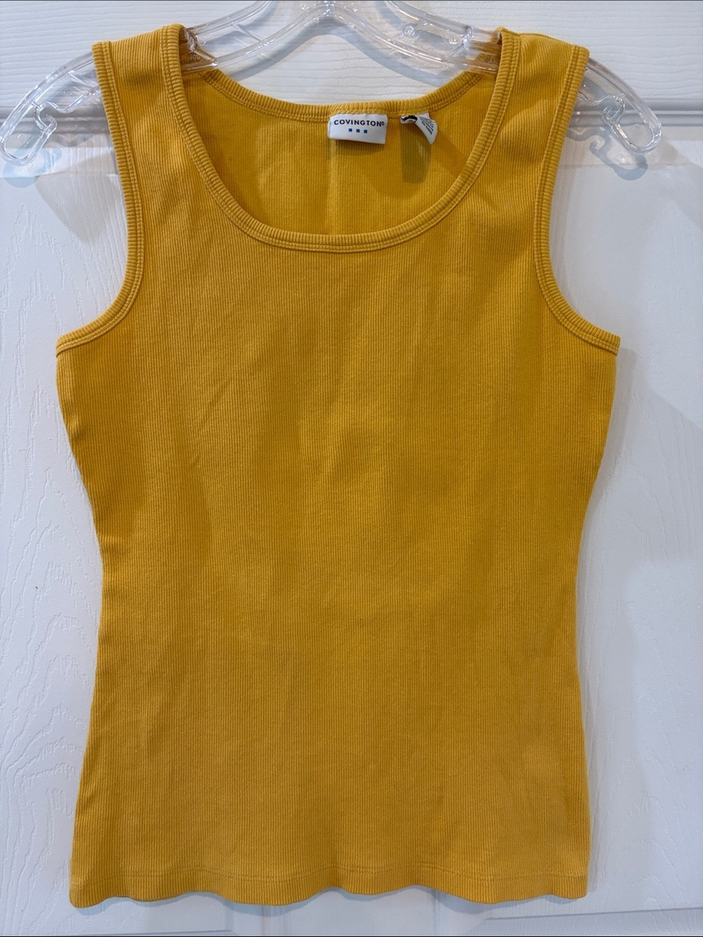 Covington Yellow Ribbed Sleeveless Tank